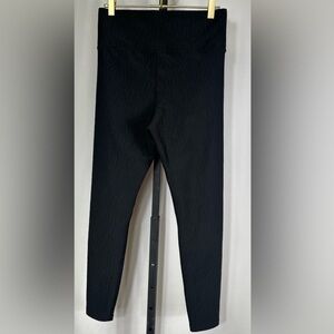 CUT THE FRILLS HIGH WAIST LEGGING Small BLACK Matte Zebra Texture NWOT 131